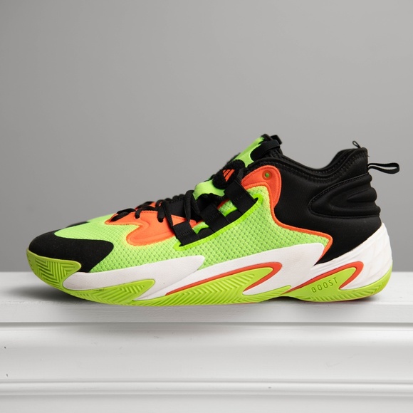 Adidas Basketball Shoes BYW Select Solar Green Impact Orange Boost Men Sz‎ 13 - Picture 3 of 7